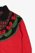 Vintage Red Marisa Christina Ugly Christmas Cardigan (1990s)