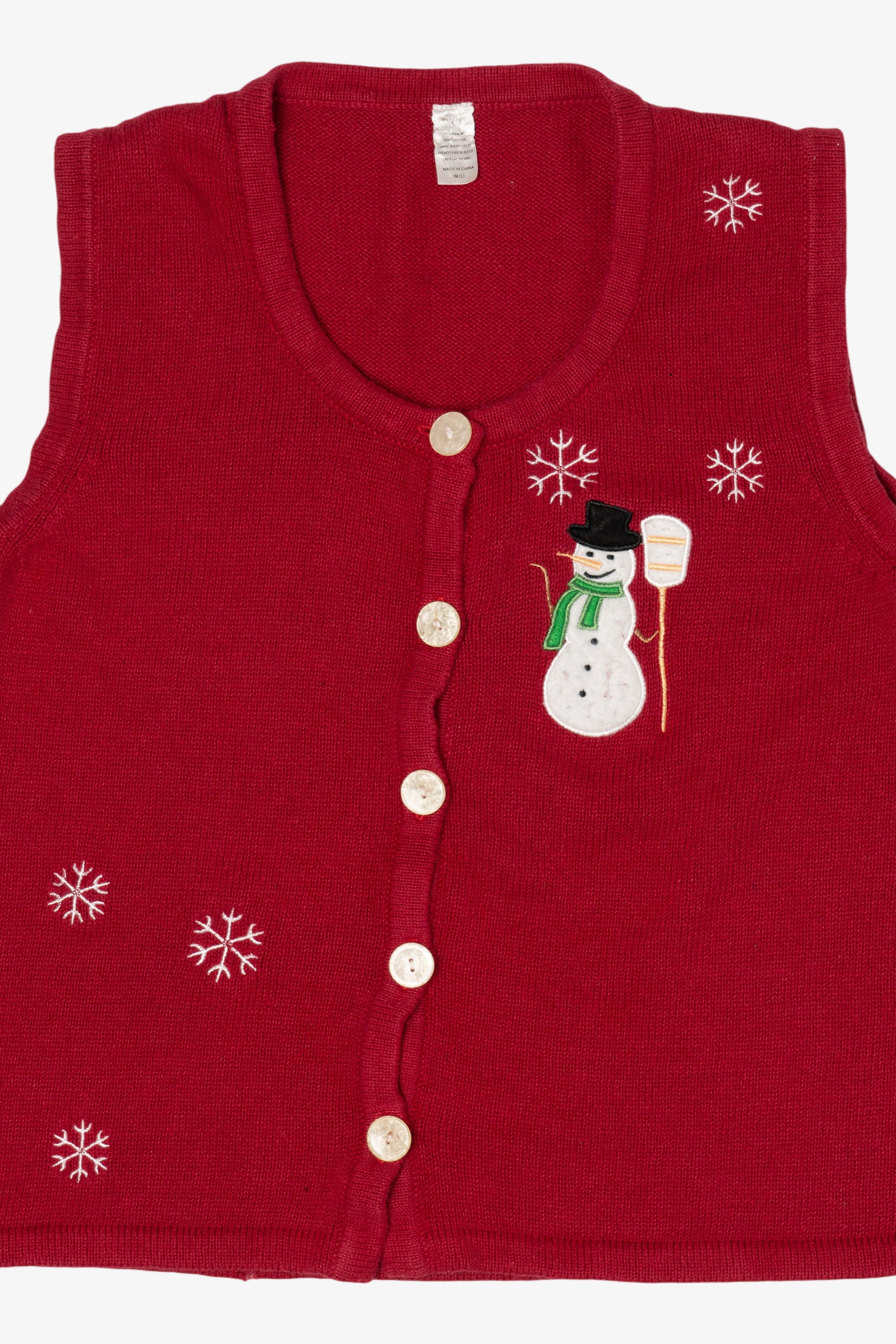 Vintage Red Snowman Ugly Christmas Vest (1990s)