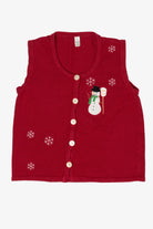 Vintage Red Snowman Ugly Christmas Vest (1990s)