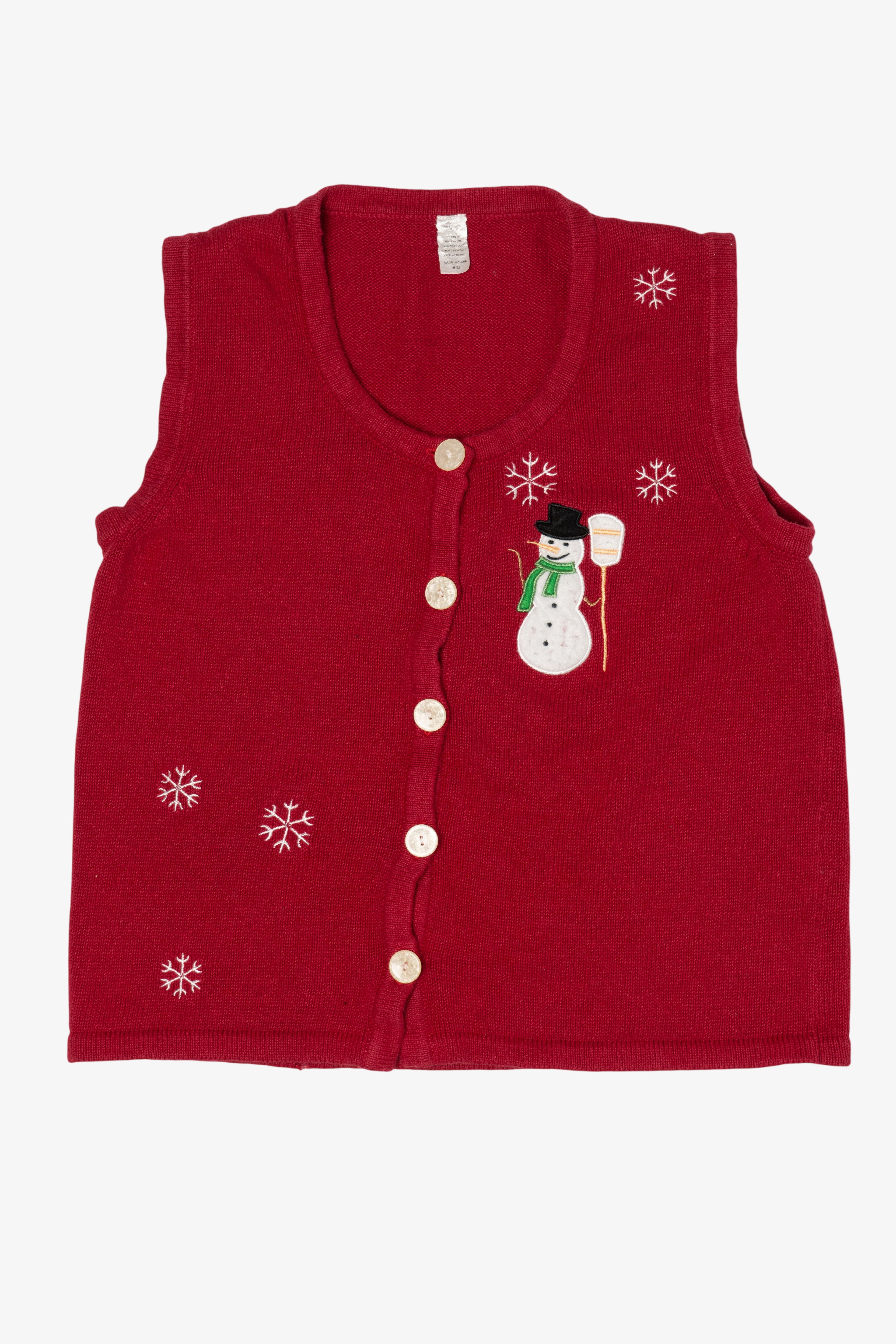Vintage Red Snowman Ugly Christmas Vest (1990s)