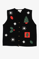 Vintage Black Croft & Barrow Ugly Christmas Vest (1990s)