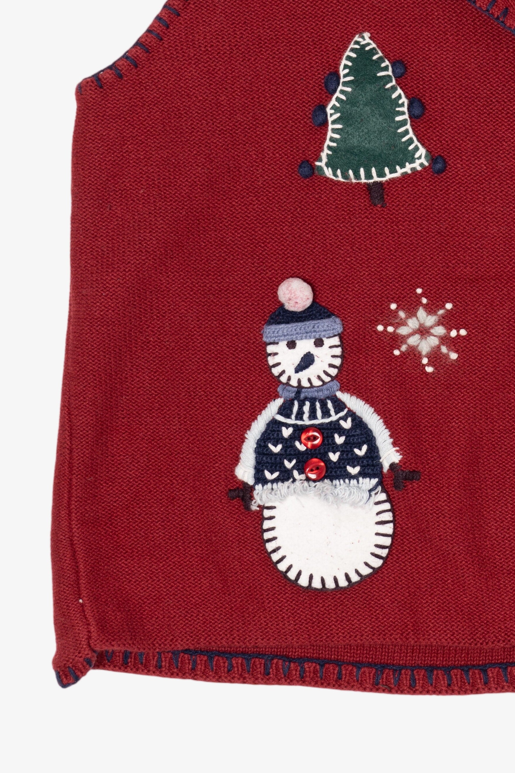 Vintage Red Northcrest Snowmen Ugly Christmas Vest (1990s)
