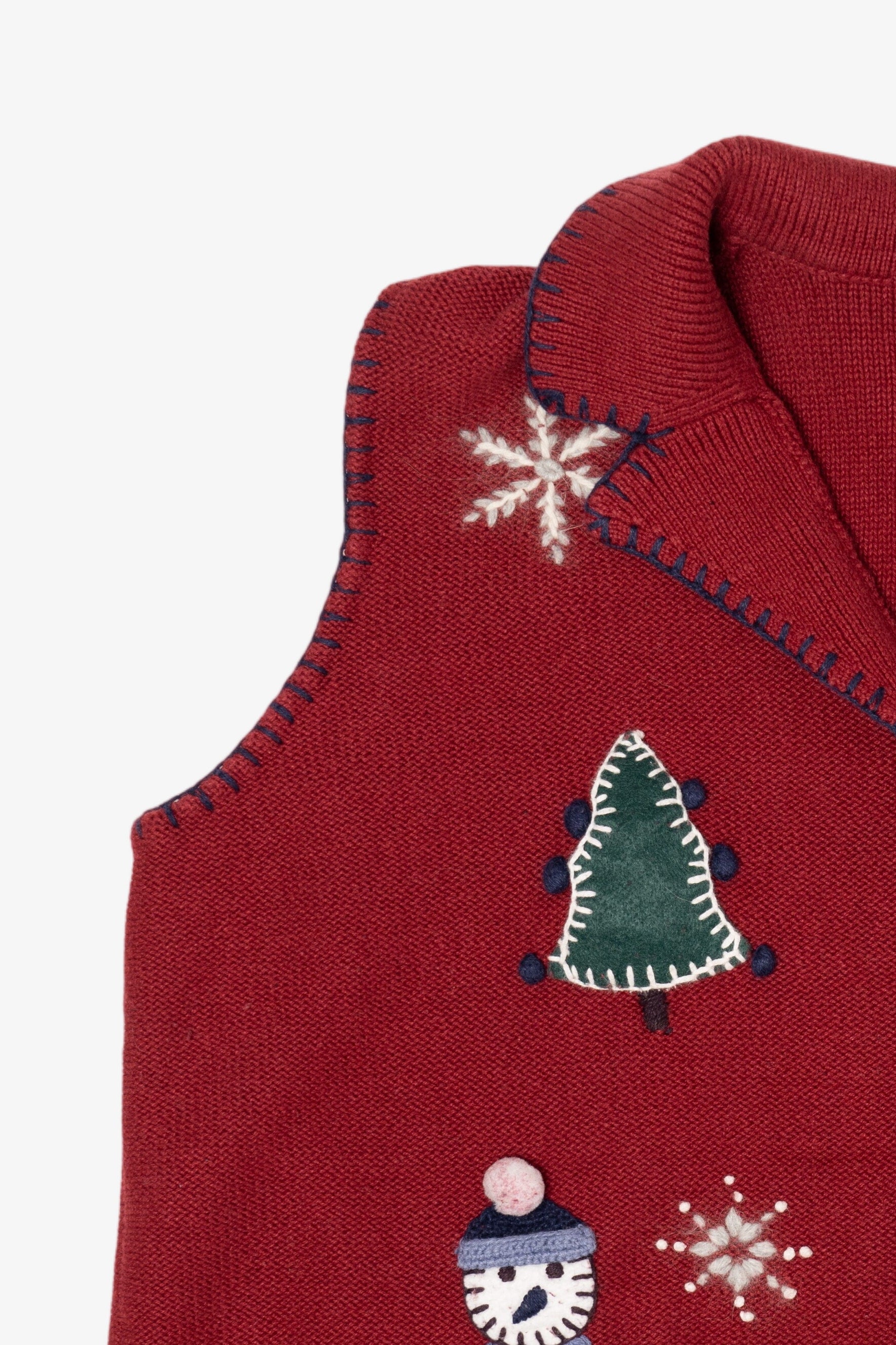 Vintage Red Northcrest Snowmen Ugly Christmas Vest (1990s)