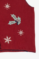 Vintage Red Northcrest Snowmen Ugly Christmas Vest (1990s)