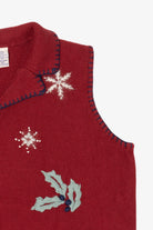 Vintage Red Northcrest Snowmen Ugly Christmas Vest (1990s)