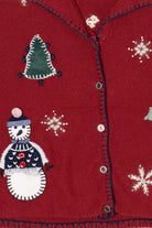 Vintage Red Northcrest Snowmen Ugly Christmas Vest (1990s)