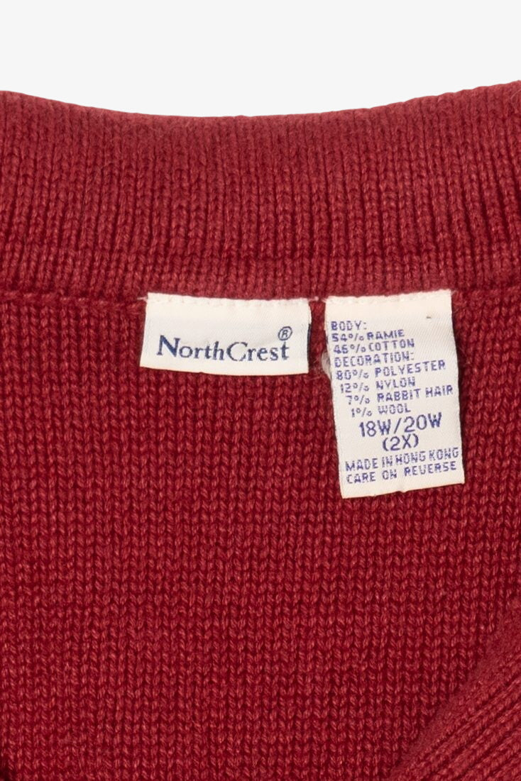 Vintage Red Northcrest Snowmen Ugly Christmas Vest (1990s)