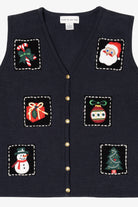 Vintage Black Croft & Barrow Ugly Christmas Vest (1990s)