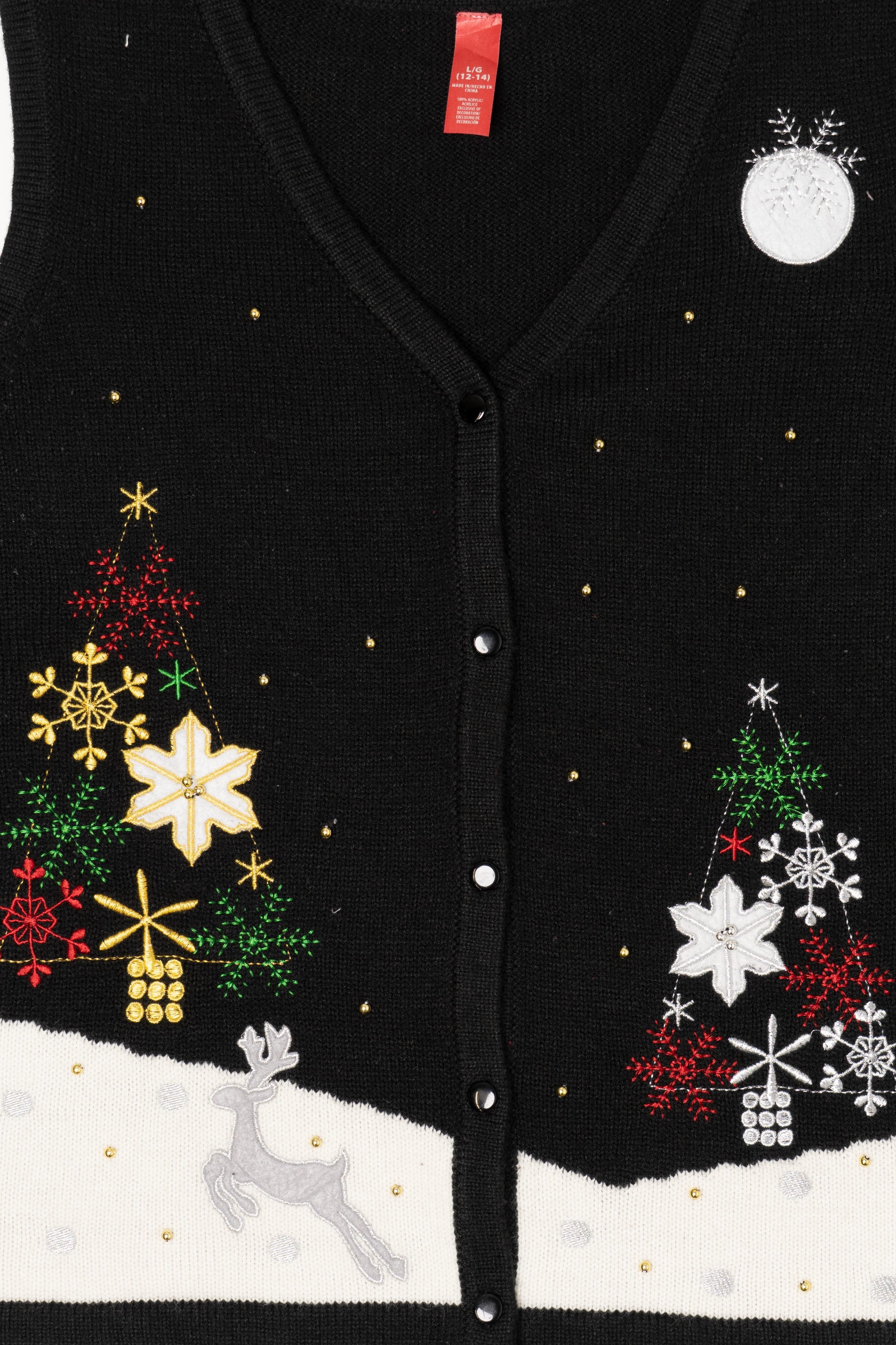 Vintage Black Ugly Christmas Vest (2000s)