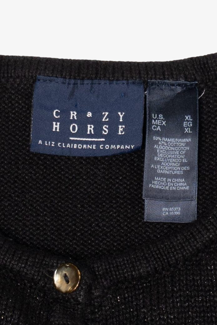 Vintage Black Crazy Horse Ugly Christmas Vest (2000s)