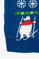 Blue Polar Bears Skiing Ugly Christmas Vest (2010s)