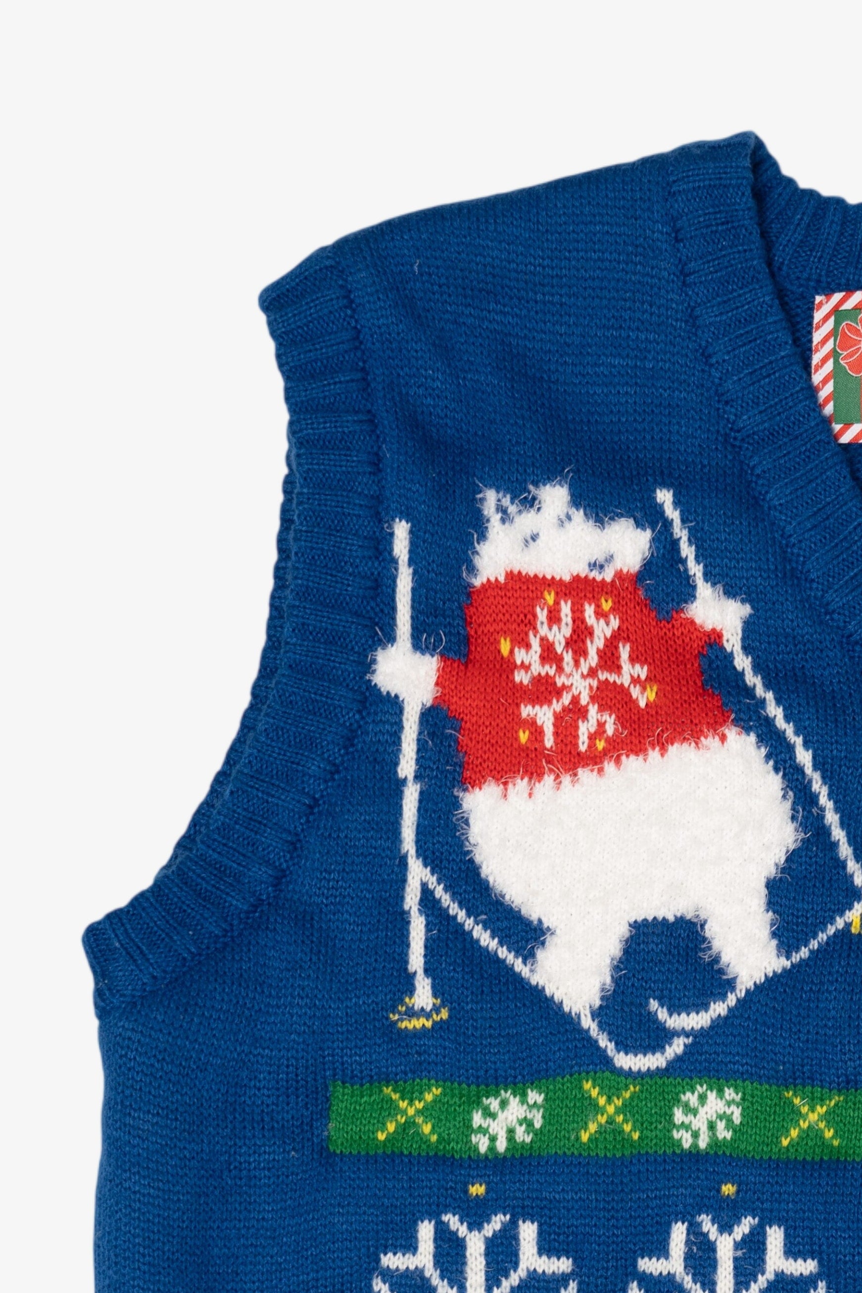 Blue Polar Bears Skiing Ugly Christmas Vest (2010s)
