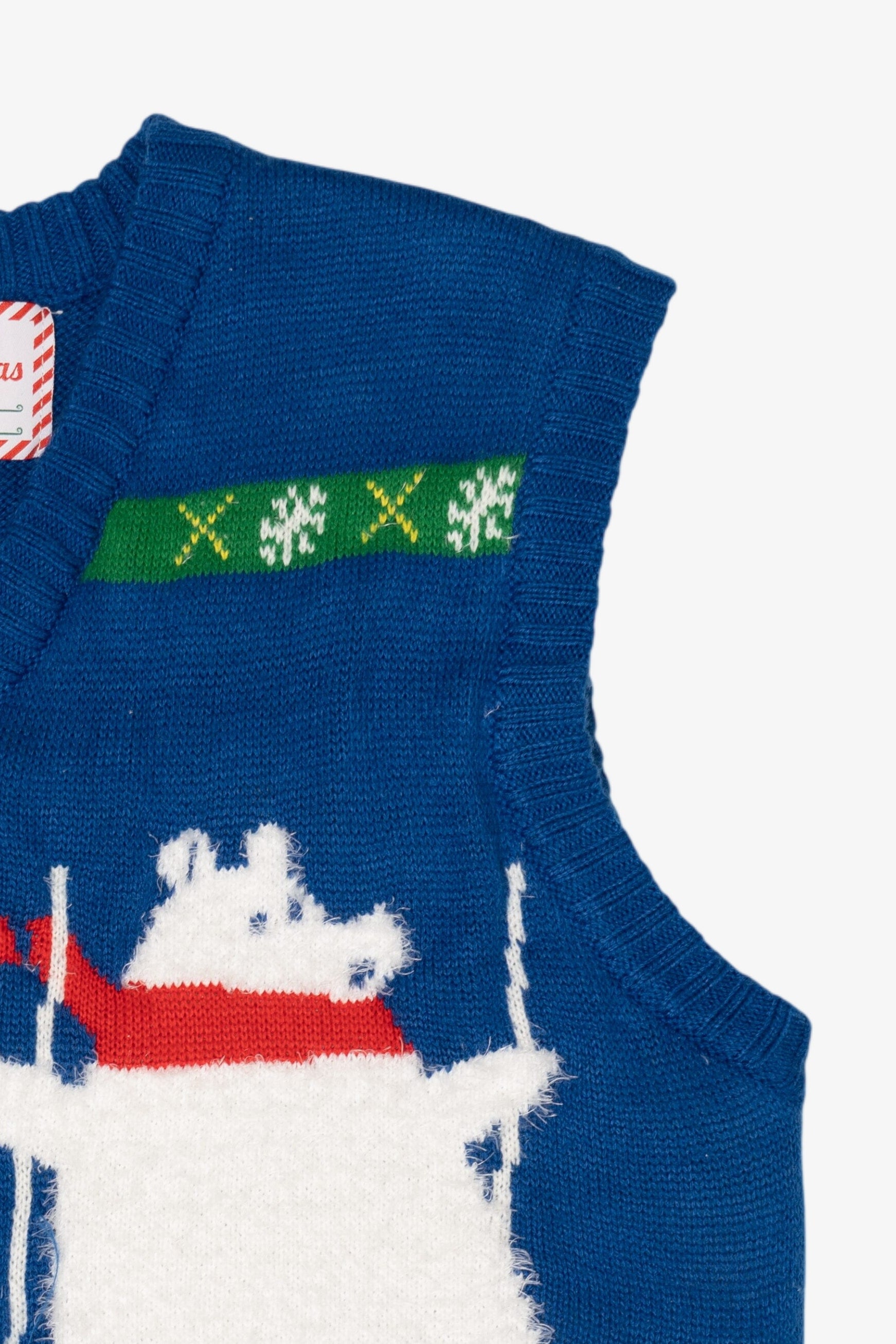 Blue Polar Bears Skiing Ugly Christmas Vest (2010s)