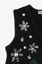 Vintage Black Capacity Snowmen Ugly Christmas Vest (1990s)