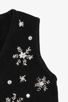 Vintage Black Capacity Snowmen Ugly Christmas Vest (1990s)