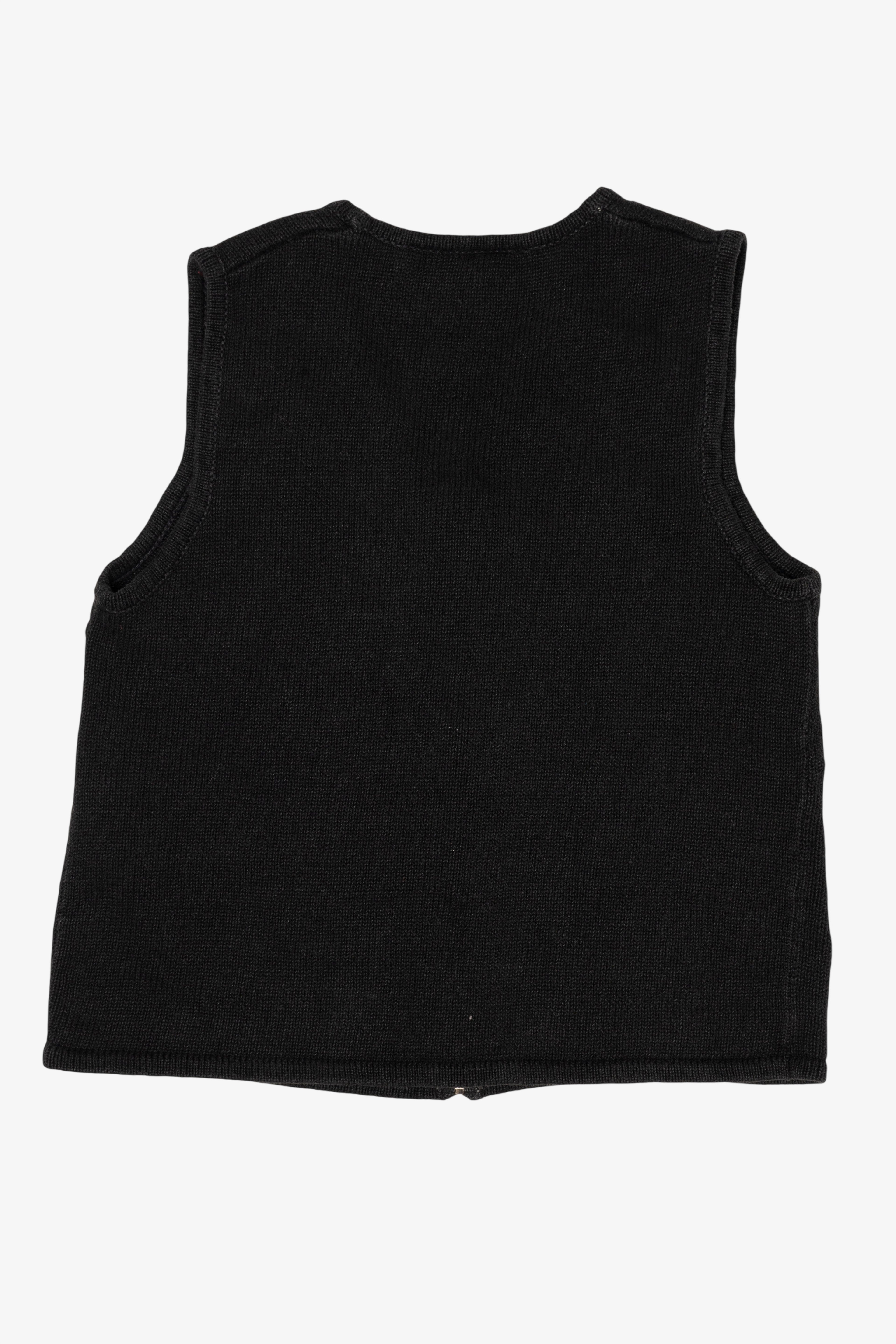 Vintage Black Capacity Snowmen Ugly Christmas Vest (1990s)