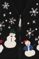 Vintage Black Capacity Snowmen Ugly Christmas Vest (1990s)