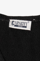 Vintage Black Capacity Snowmen Ugly Christmas Vest (1990s)