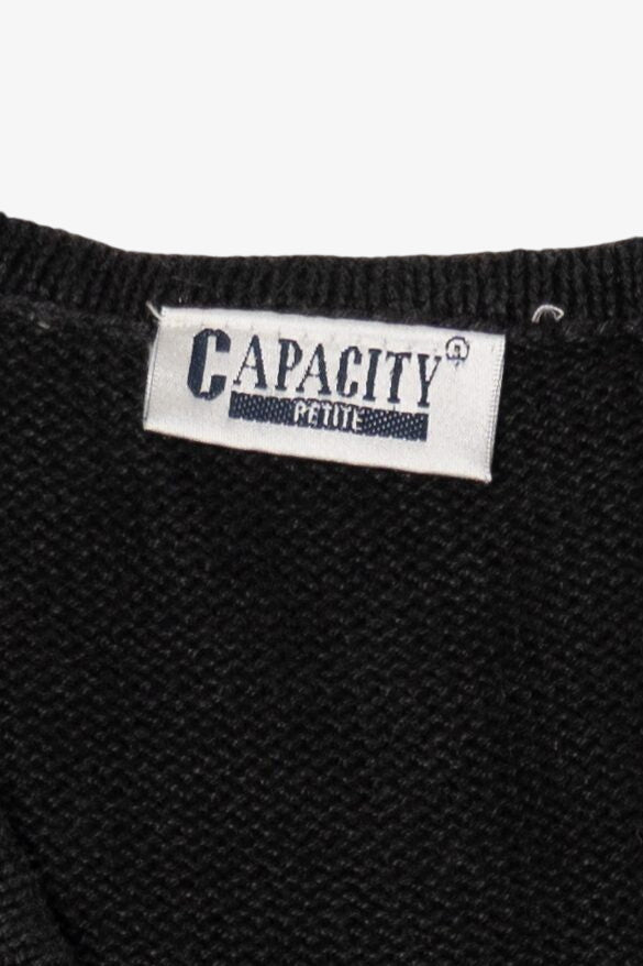 Vintage Black Capacity Snowmen Ugly Christmas Vest (1990s)