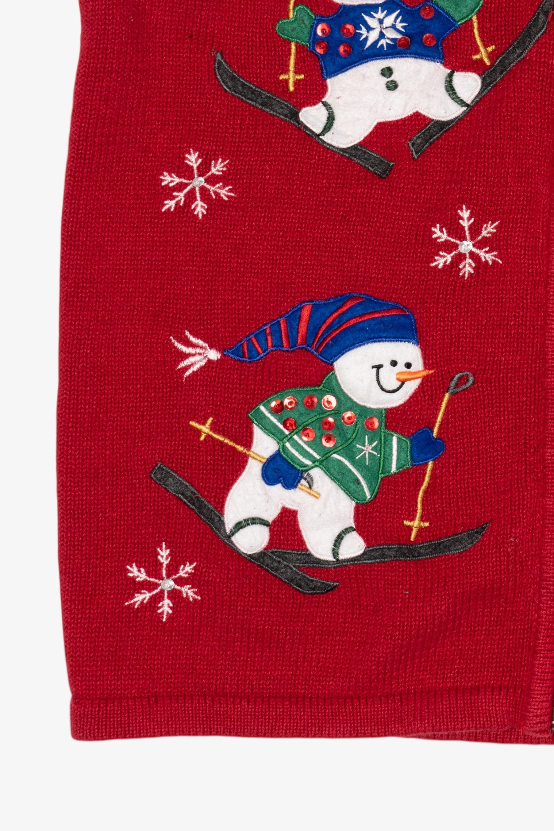 Vintage Red Bobbie Brooks Snowmen Ugly Christmas Vest (1990s)
