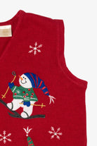 Vintage Red Bobbie Brooks Snowmen Ugly Christmas Vest (1990s)