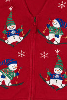 Vintage Red Bobbie Brooks Snowmen Ugly Christmas Vest (1990s)