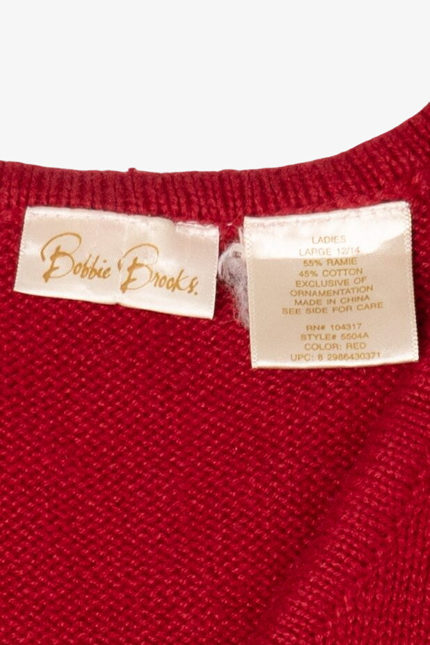 Vintage Red Bobbie Brooks Snowmen Ugly Christmas Vest (1990s)