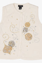 Vintage White SML Design Ornaments Christmas Vest (1990s)