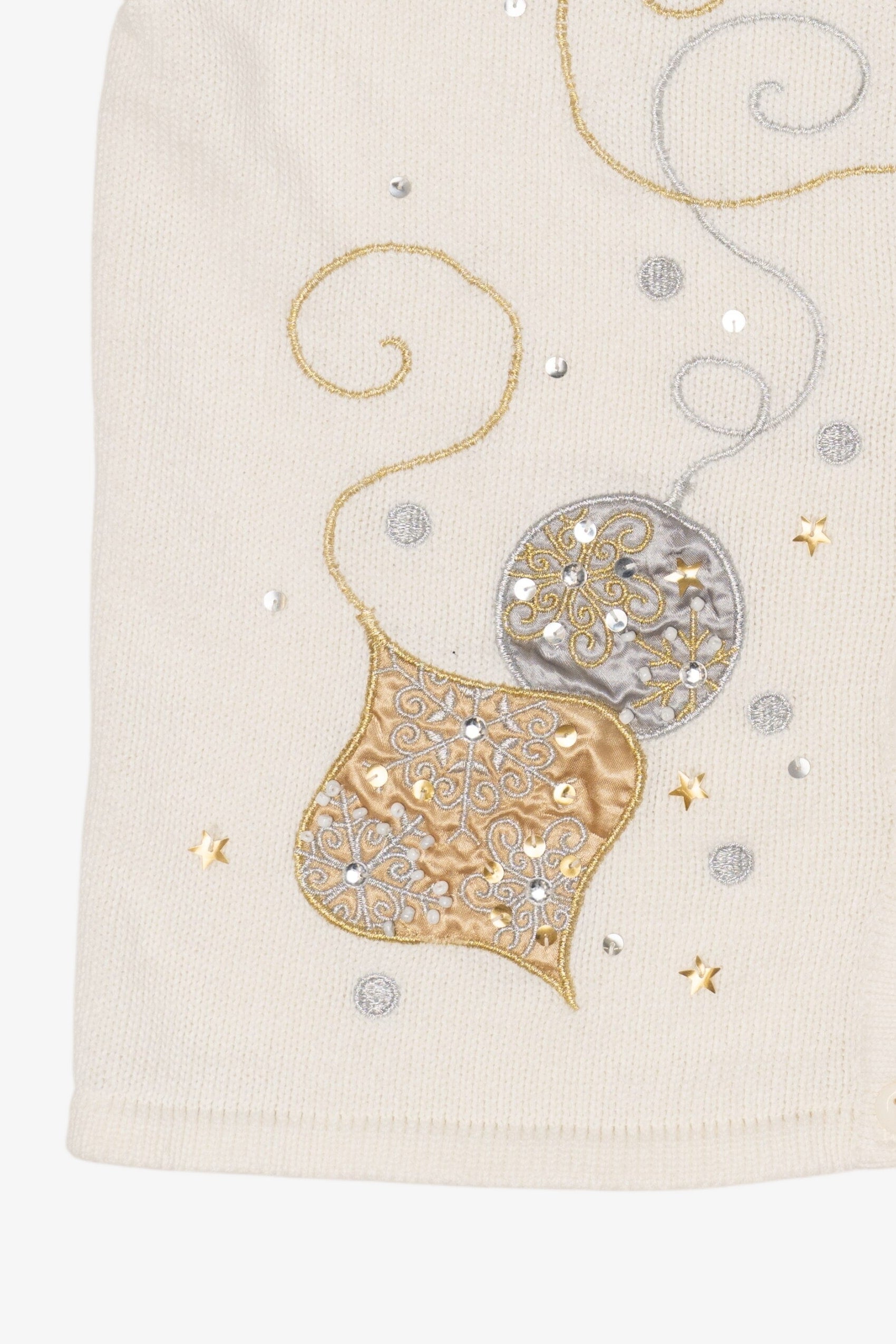 Vintage White SML Design Ornaments Christmas Vest (1990s)