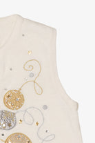 Vintage White SML Design Ornaments Christmas Vest (1990s)