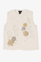 Vintage White SML Design Ornaments Christmas Vest (1990s)