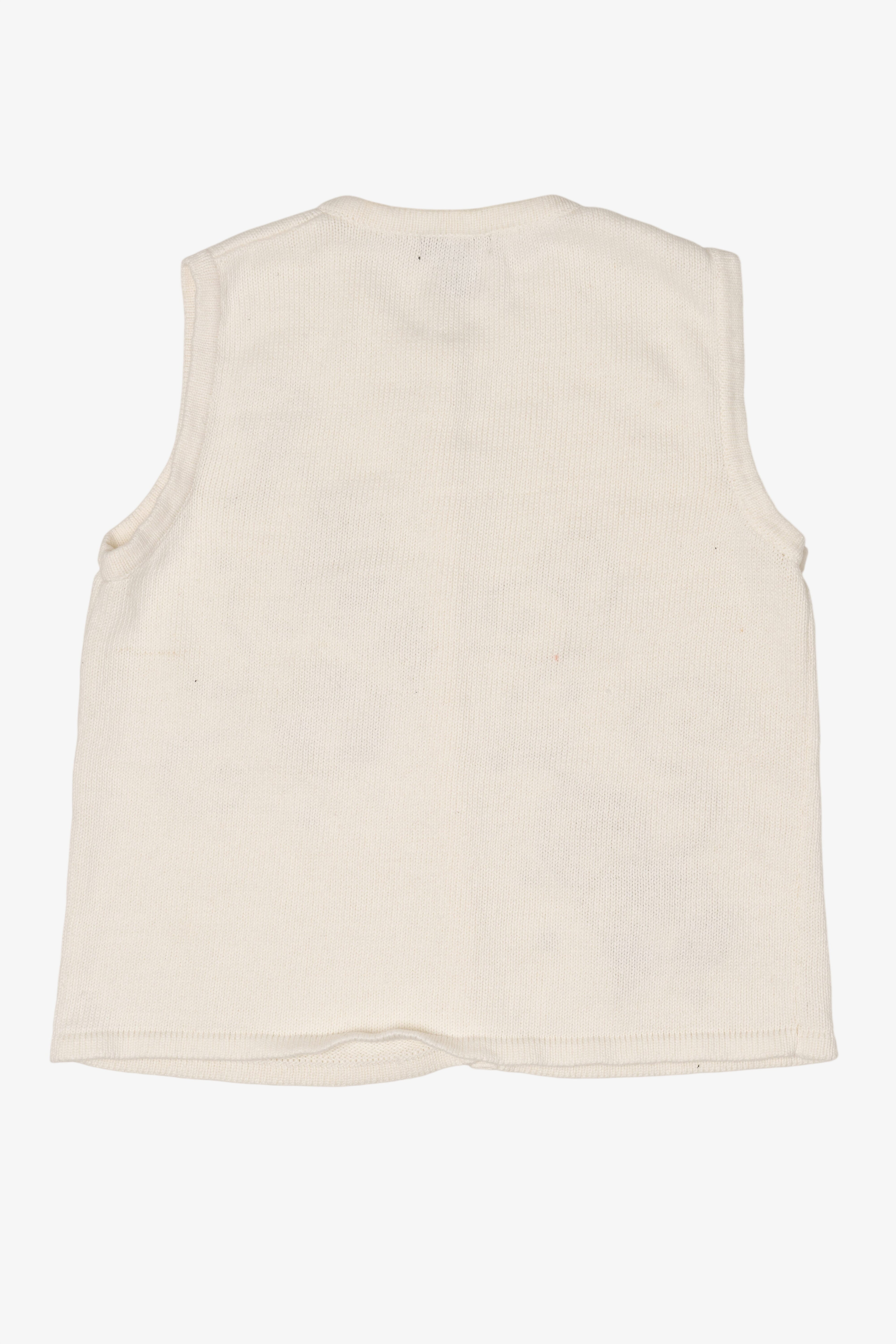 Vintage White SML Design Ornaments Christmas Vest (1990s)