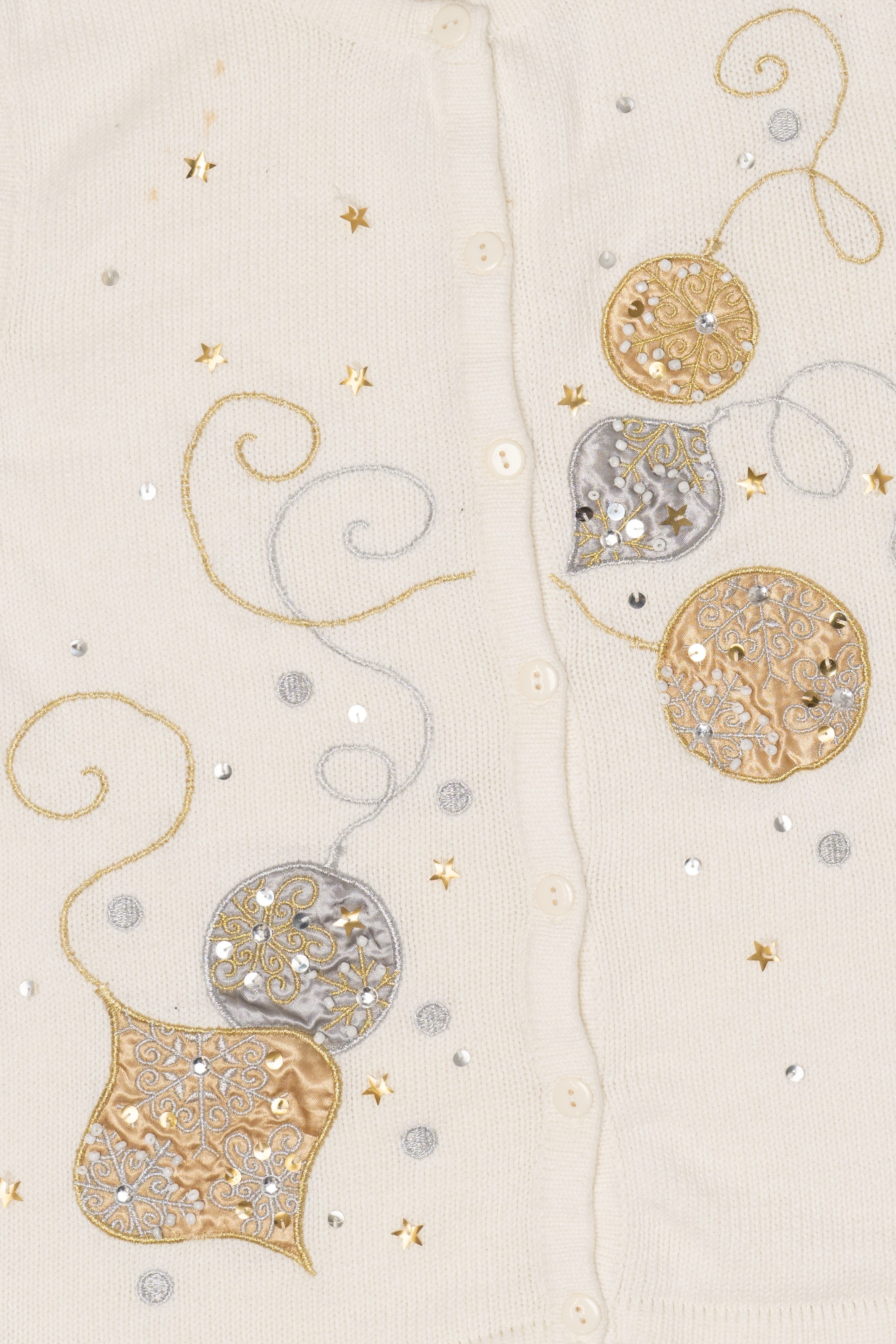 Vintage White SML Design Ornaments Christmas Vest (1990s)