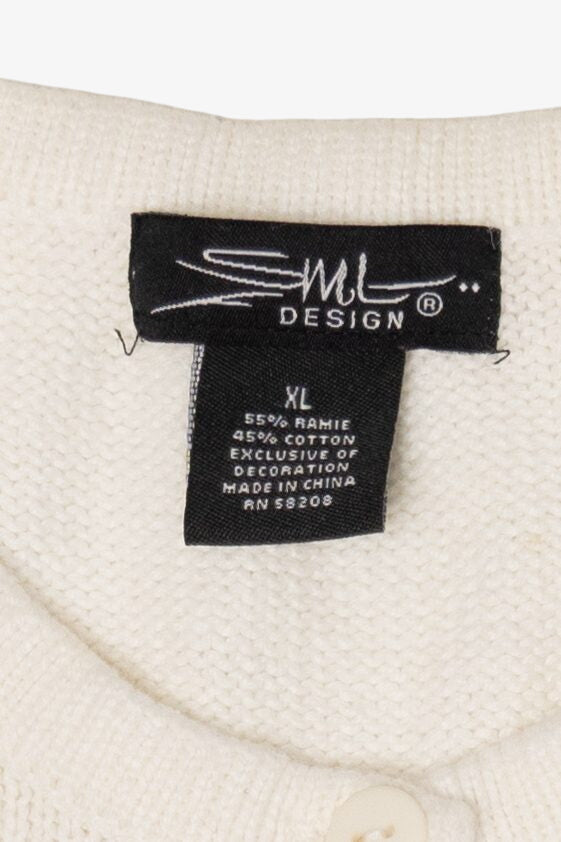 Vintage White SML Design Ornaments Christmas Vest (1990s)