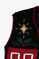 Vintage Black Holiday Time Ugly Christmas Vest (1990s)