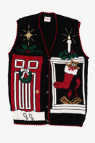 Vintage Black Holiday Time Ugly Christmas Vest (1990s)