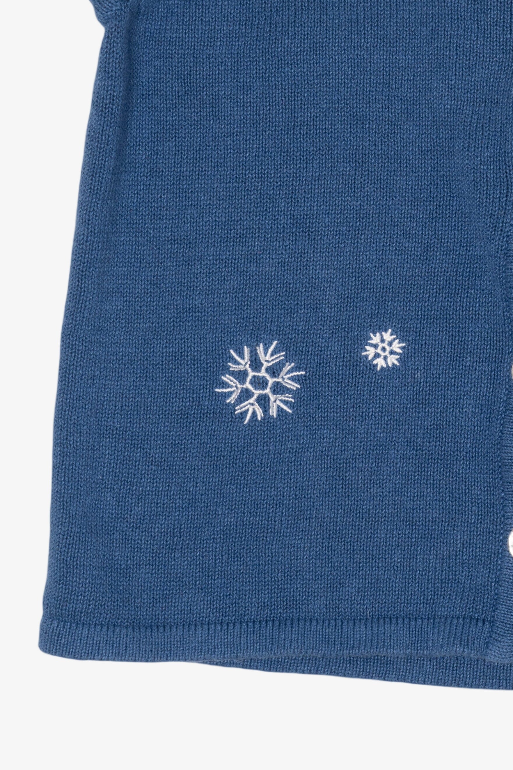 Vintage Blue Holiday Faire Snowmen Ugly Christmas Vest (2000s)