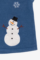 Vintage Blue Holiday Faire Snowmen Ugly Christmas Vest (2000s)