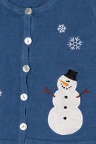 Vintage Blue Holiday Faire Snowmen Ugly Christmas Vest (2000s)
