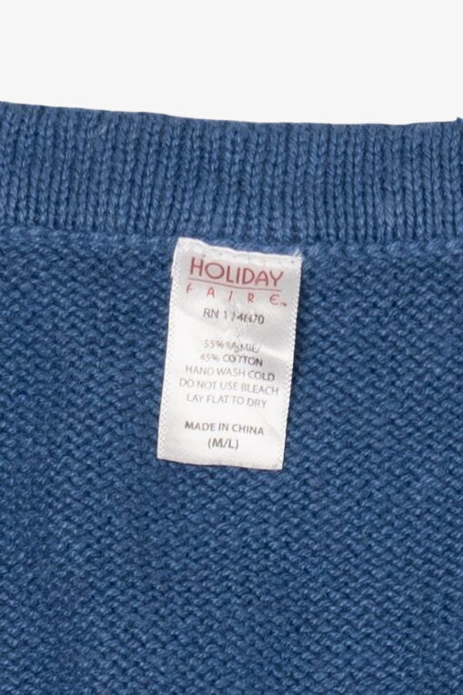 Vintage Blue Holiday Faire Snowmen Ugly Christmas Vest (2000s)