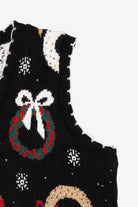 Vintage Black Willow Ridge Wreaths Ugly Christmas Vest (1990s)