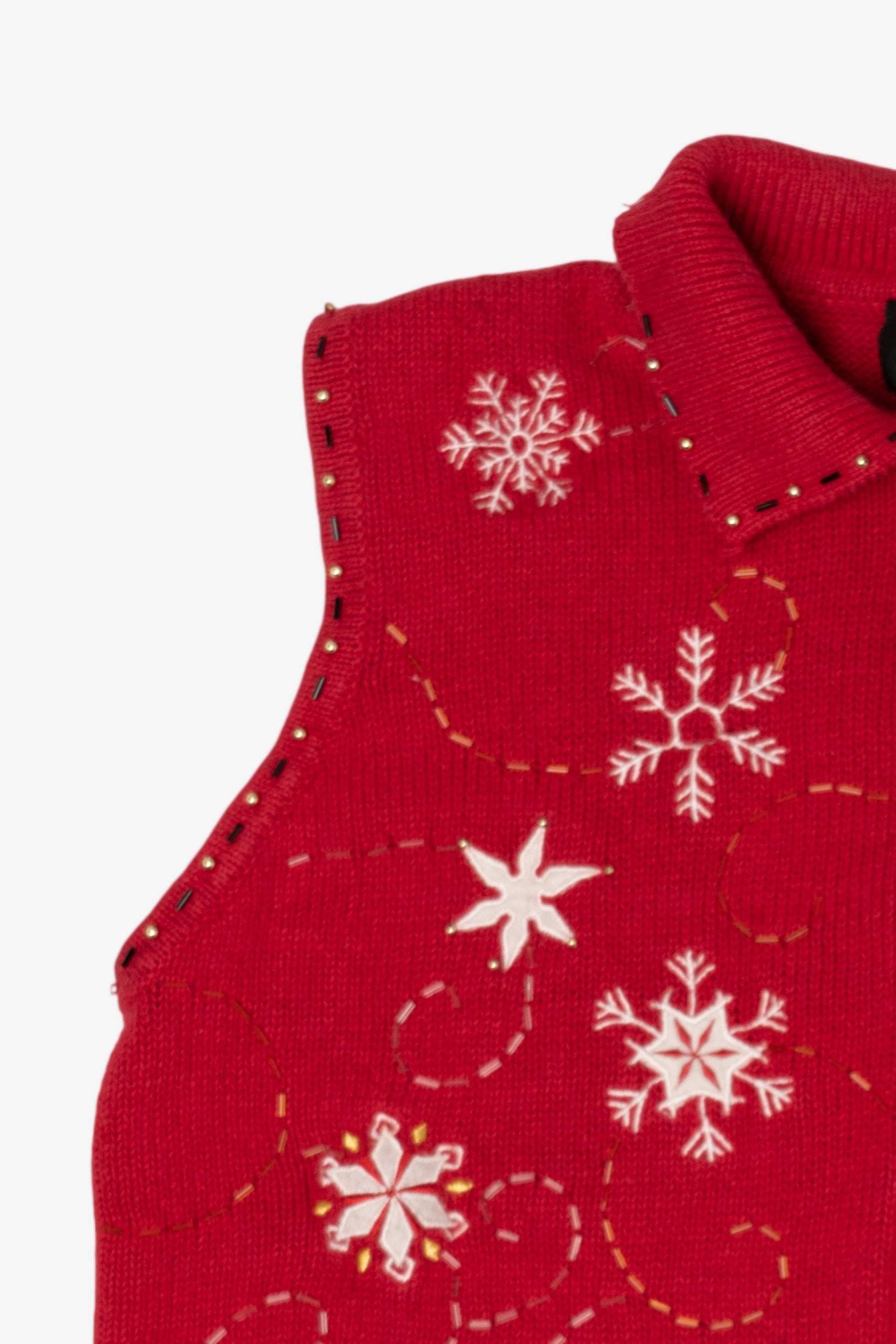 Vintage Red Studio Joy Snowflakes Ugly Christmas Vest (1990s)
