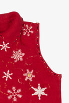Vintage Red Studio Joy Snowflakes Ugly Christmas Vest (1990s)