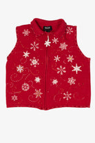 Vintage Red Studio Joy Snowflakes Ugly Christmas Vest (1990s)