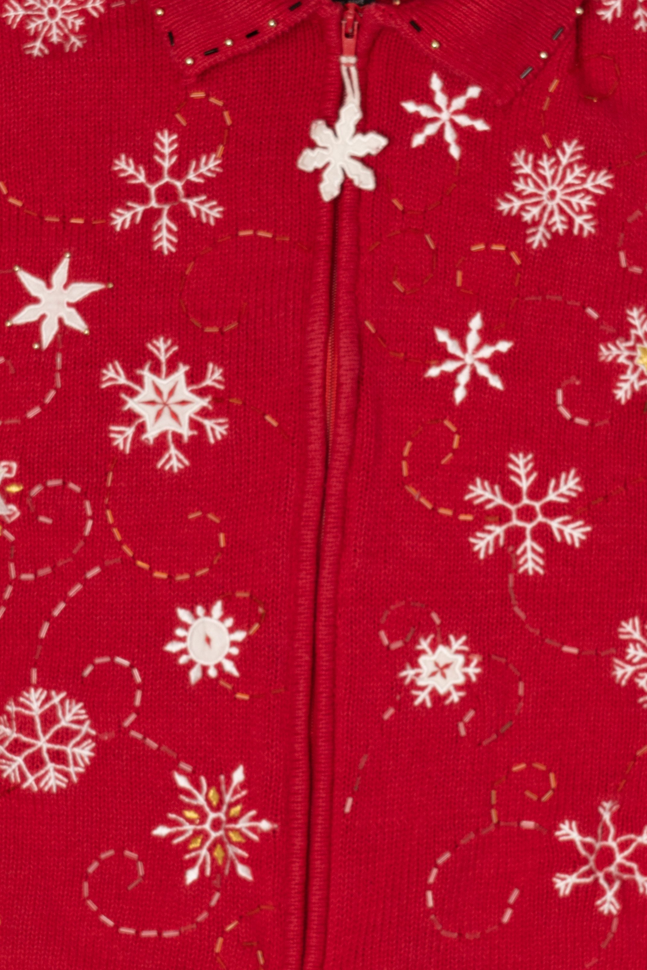 Vintage Red Studio Joy Snowflakes Ugly Christmas Vest (1990s)