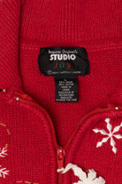Vintage Red Studio Joy Snowflakes Ugly Christmas Vest (1990s)