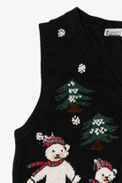 Vintage Black Capacity Bears Ugly Christmas Vest (1990s)