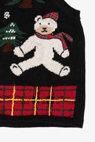 Vintage Black Capacity Bears Ugly Christmas Vest (1990s)