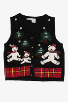 Vintage Black Capacity Bears Ugly Christmas Vest (1990s)