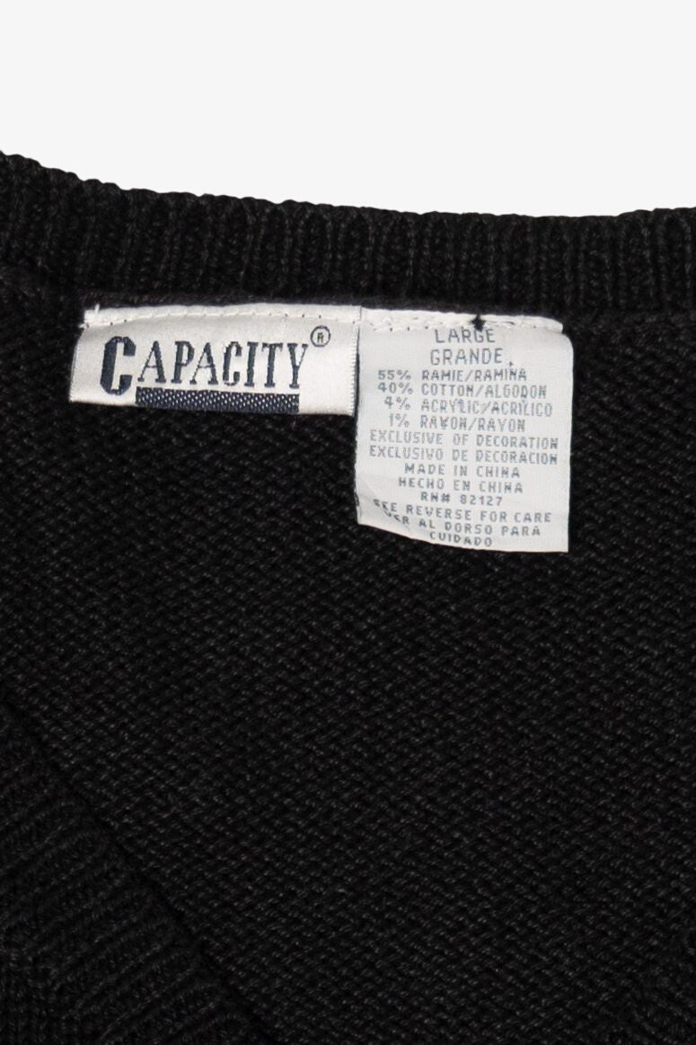 Vintage Black Capacity Bears Ugly Christmas Vest (1990s)